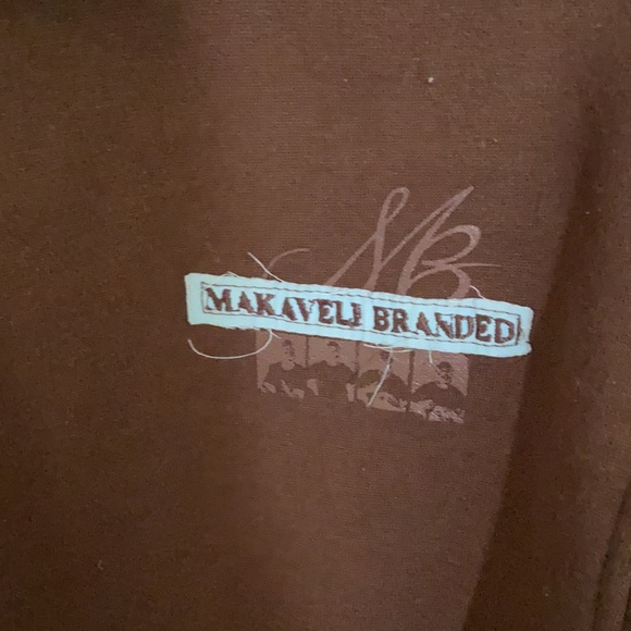 Brown jacket blue hood, embroidered Tupac - Picture 7 of 9